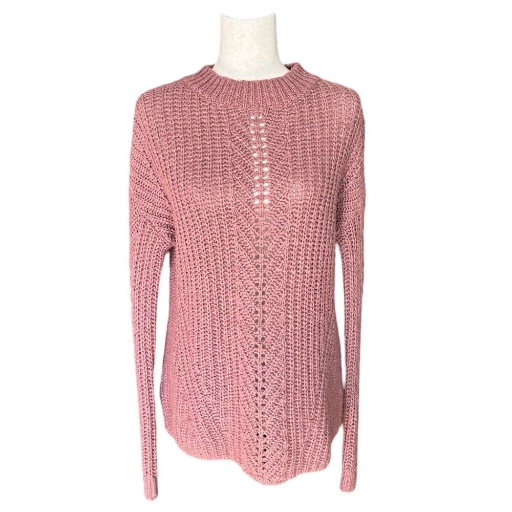 Lucky Brand Long Sleeve Knit Sweater Dusty Pink-Rose Size Small